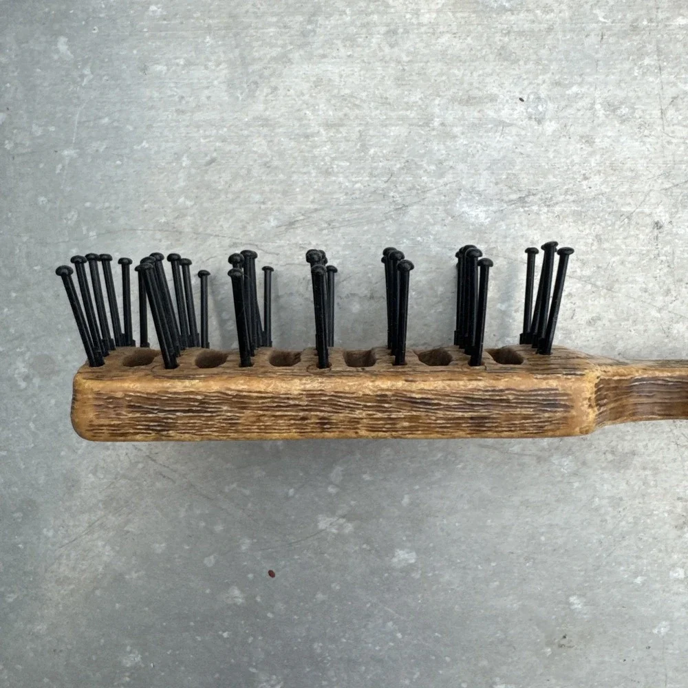 Vintage GOODY USA Faux Wood Vented Styling Hair Brush Ball Tipped 6